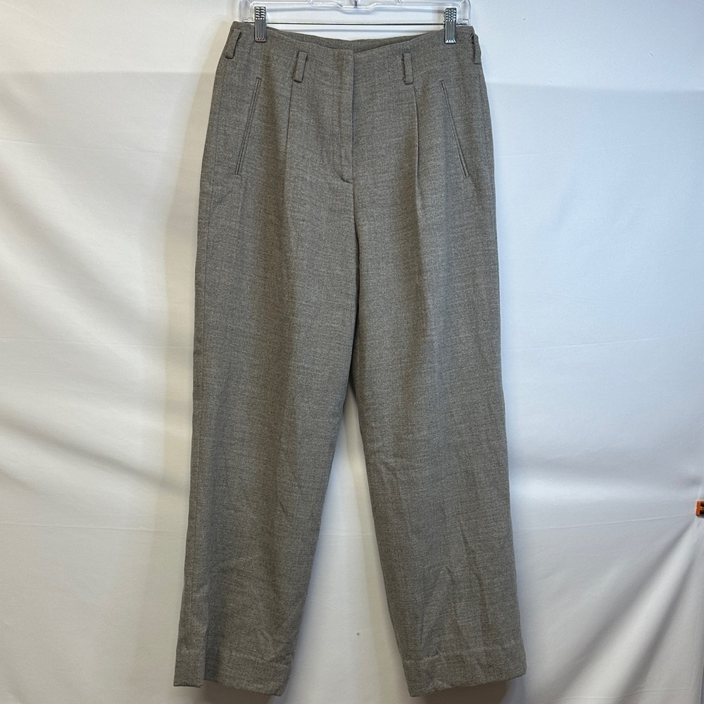 DKNY Gray Wool Blend Lined Pleated Trouser Pants 8